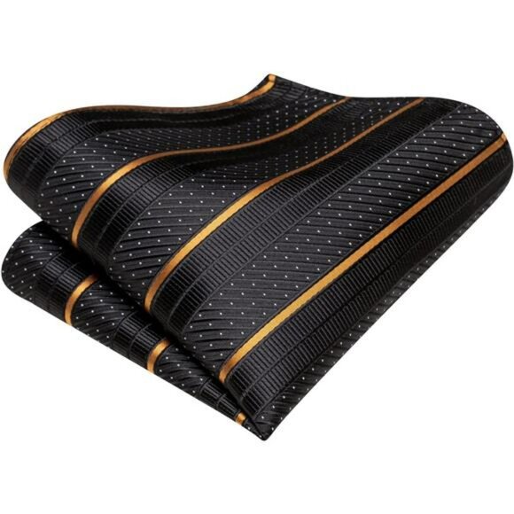 Extra long silk paisley tie set with pocket square cufflinks for wedding suit - Picture 5 of 7